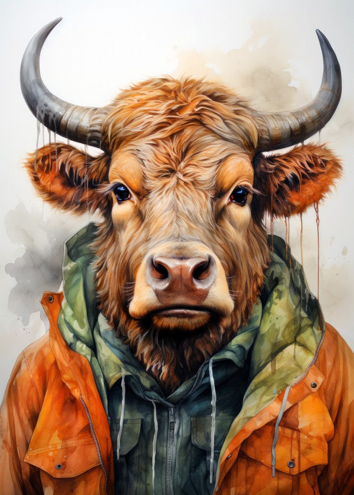 Buffalo Watercolor Animal Art (3)