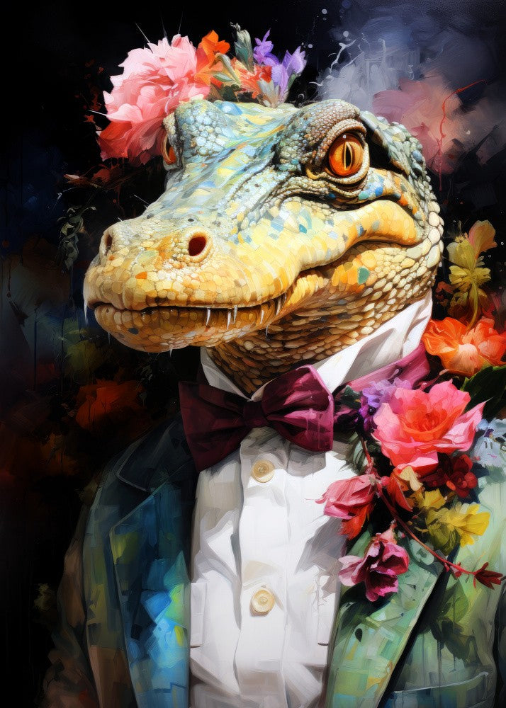 Crocodile Watercolor Animal Art
