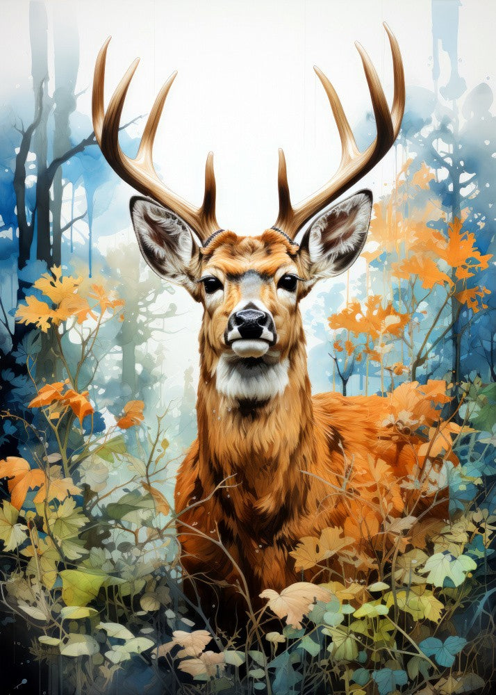 Deer Watercolor Animal Art (2)