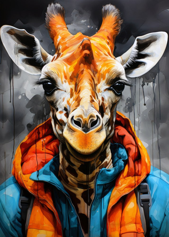Giraffe Watercolor Animal Art (2)