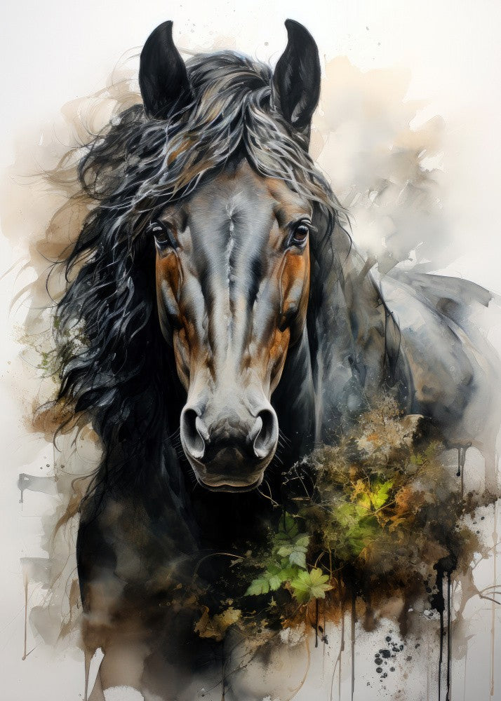 Horse Watercolor Animal Art (2)