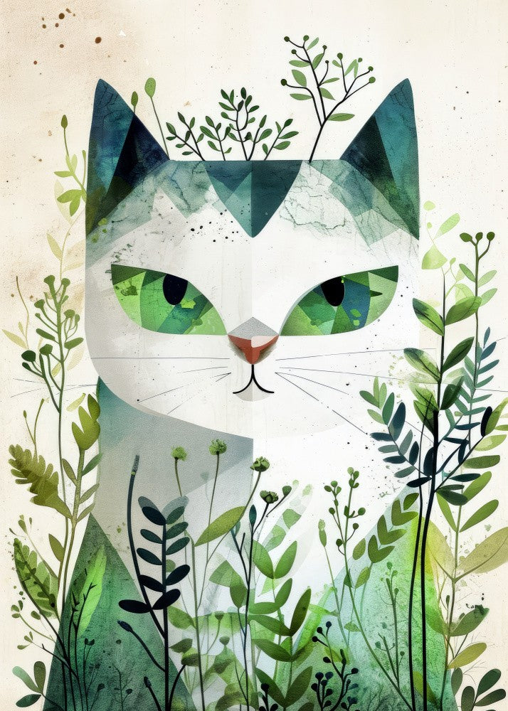 Kitty Watercolor Animal Art (2)