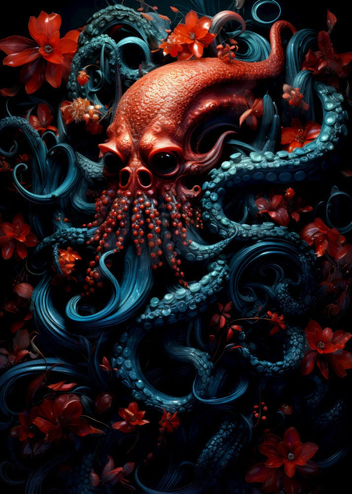 Octopus Watercolor Animal Art