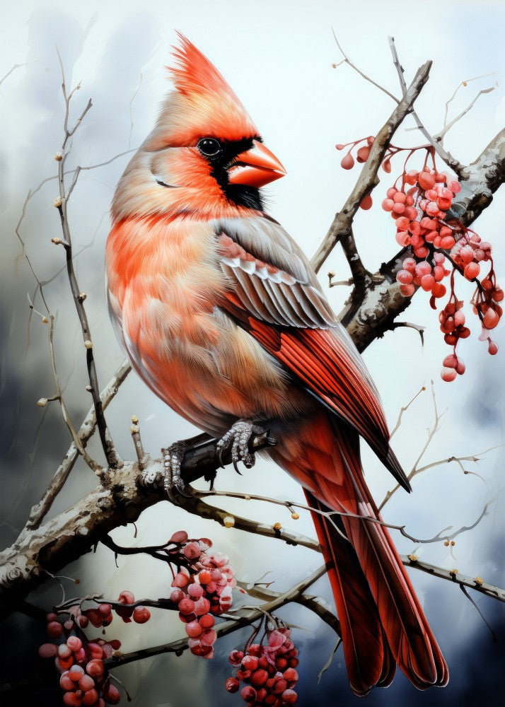 Red Cardinal Watercolor Animal Art (3)