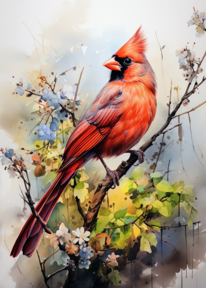 Red Cardinal Watercolor Animal Art (4)