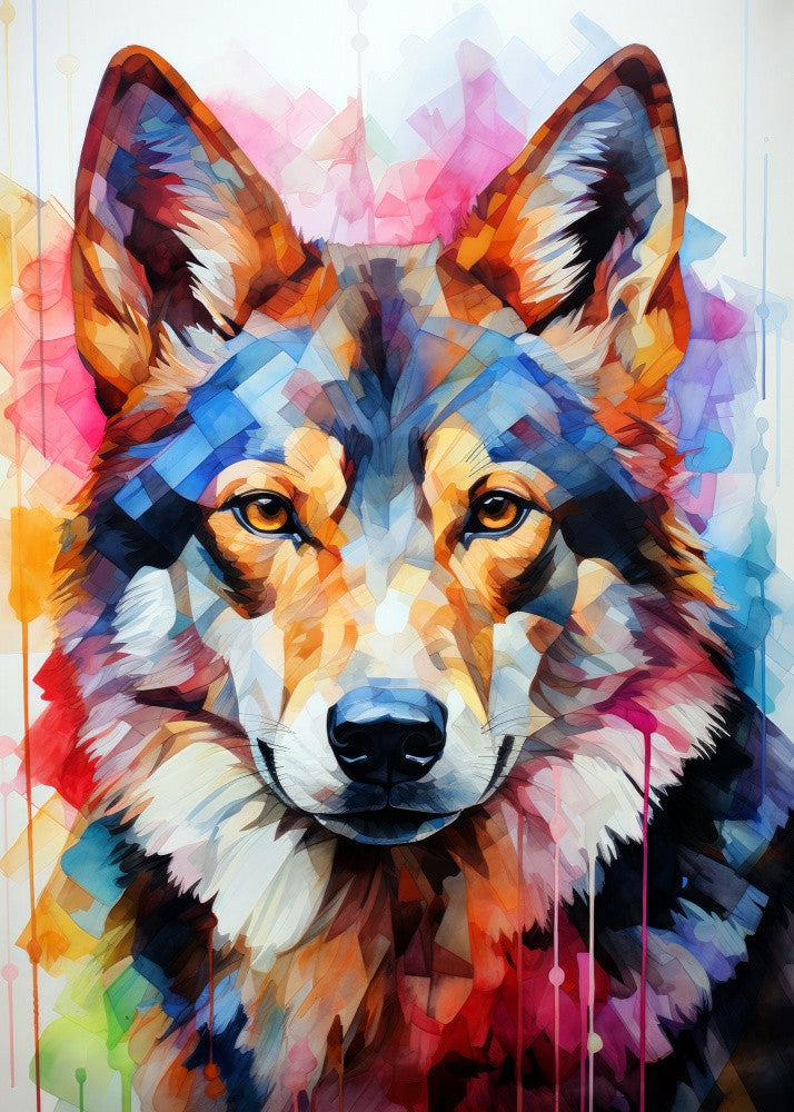 Wolf Watercolor Animal Art