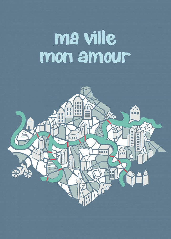 ma ville mon amour; City life collection blue teal