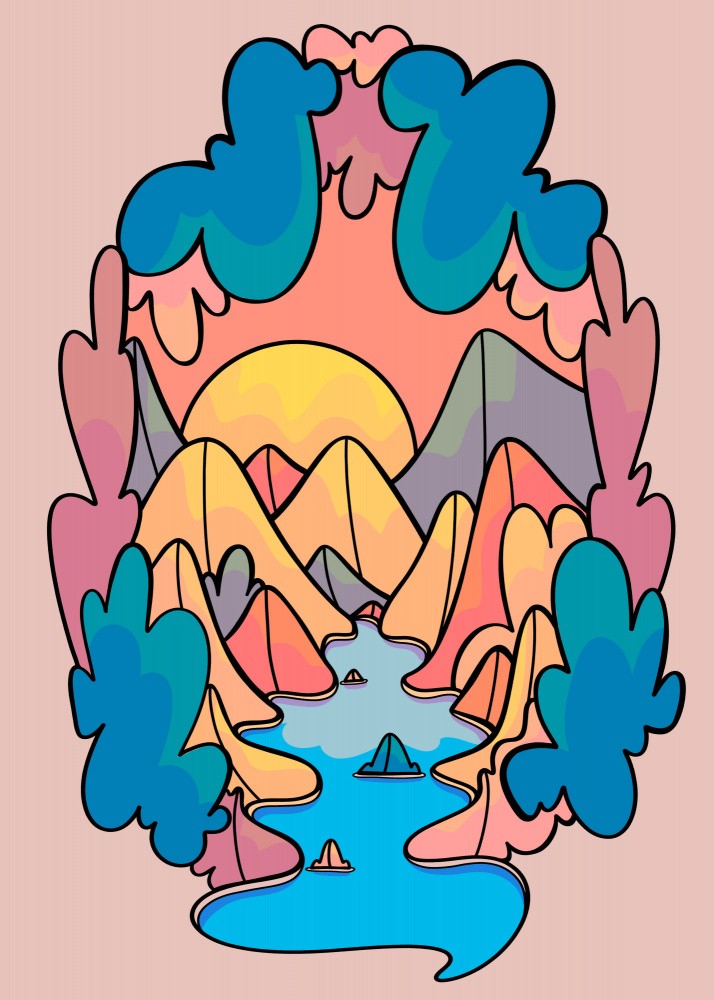 Blue riverway