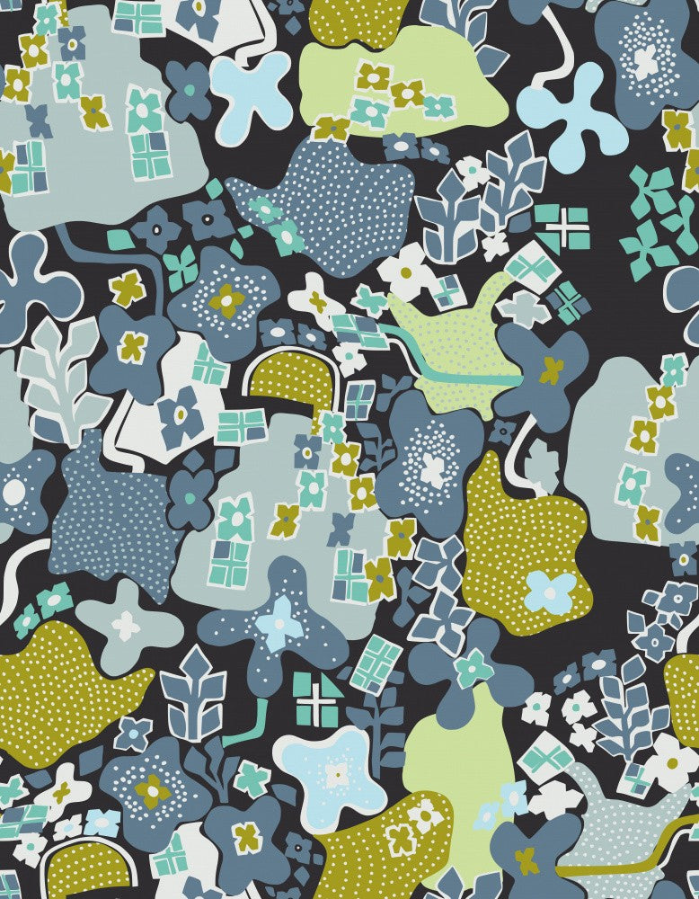 City life botanical park moonless night pattern