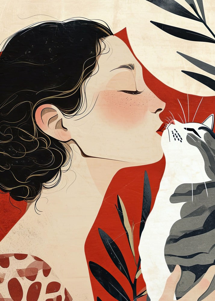 Love You Kitty 1 watercolor animal art