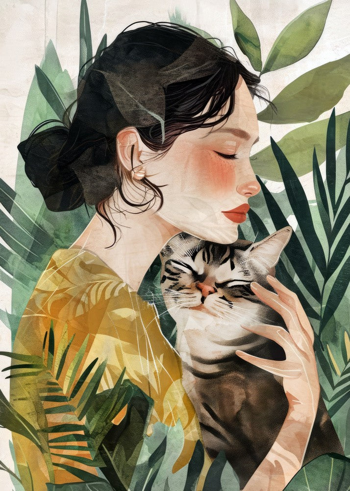 Love You Kitty 2 watercolor animal art