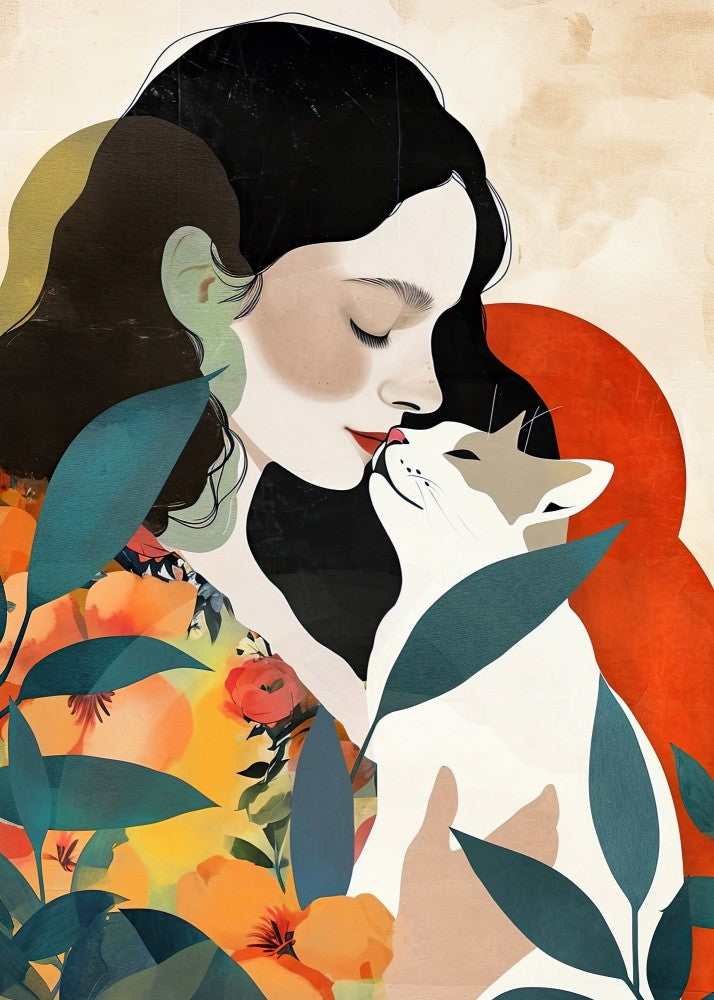 Love You Kitty 4 watercolor animal art