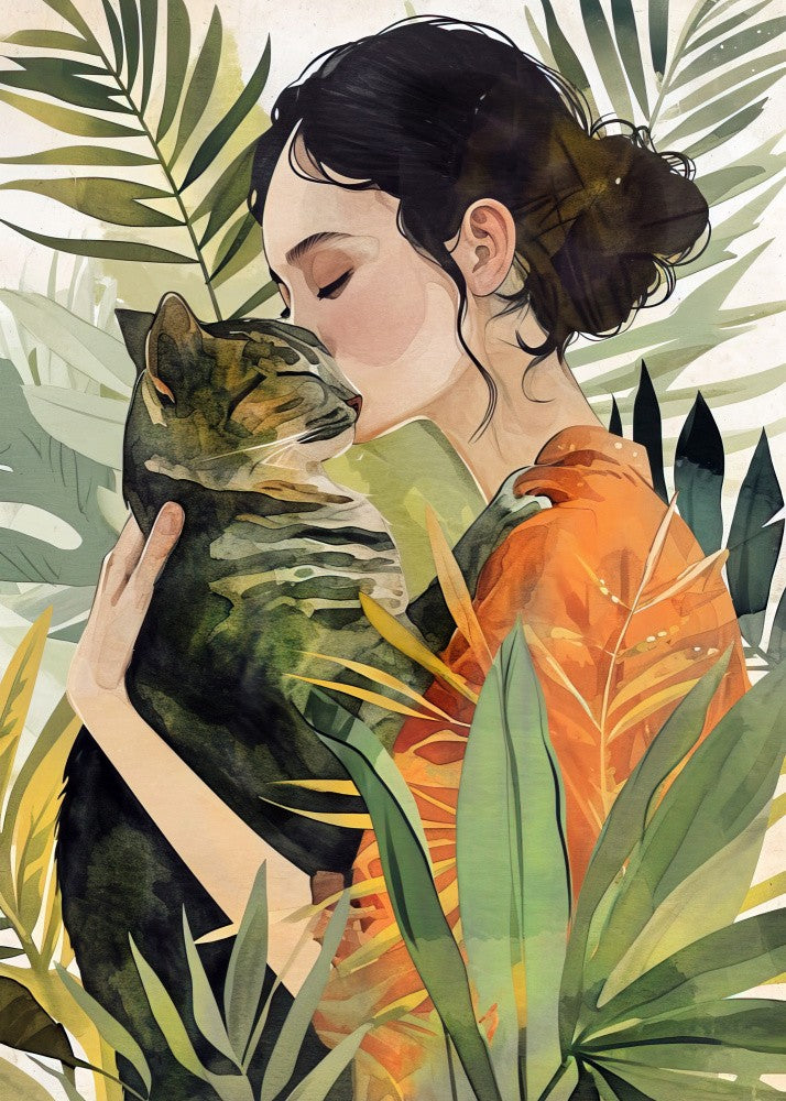 Love You Kitty 5 watercolor animal art