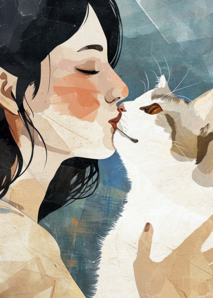 Love You Kitty 7 watercolor animal art