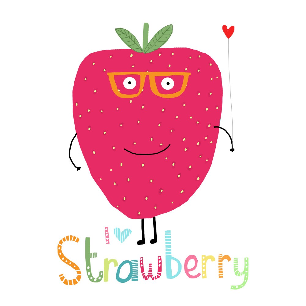 I Love Strawberry! Cute Strawberry Holding a Heart