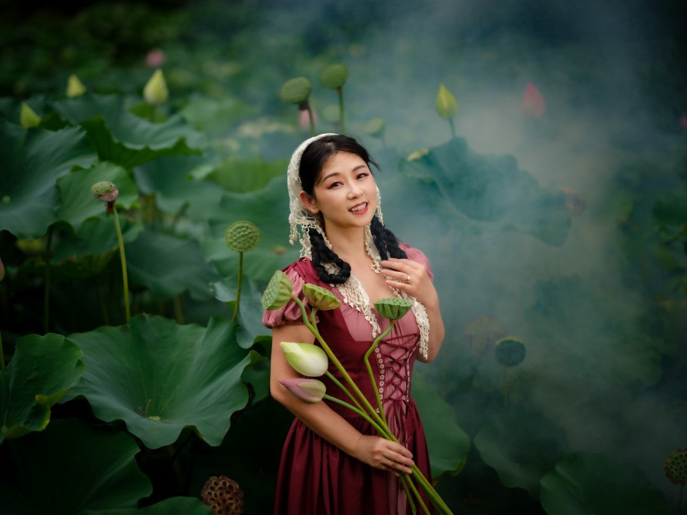 Beautiful Woman & Lotus