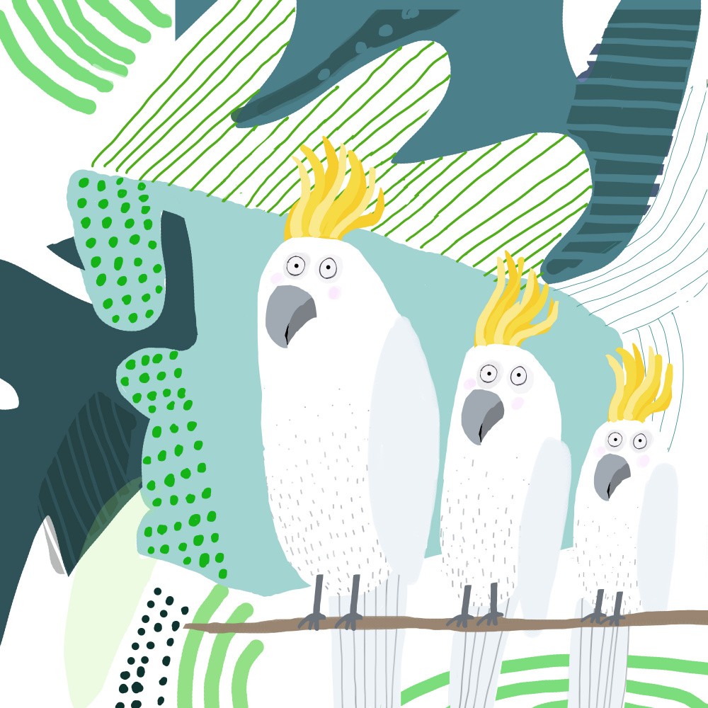 Cockatoo in a Jungle Doodle by Carla Daly