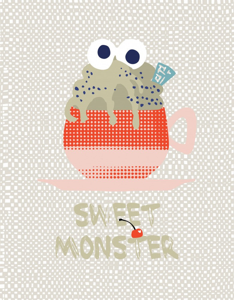Süßer Monster-Cupcake Rot