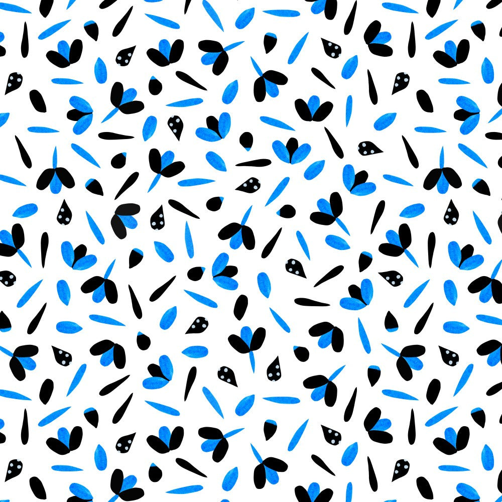 Floral Twosome Blue Black