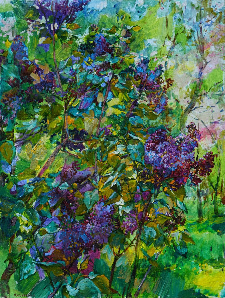Flowering lilac branch