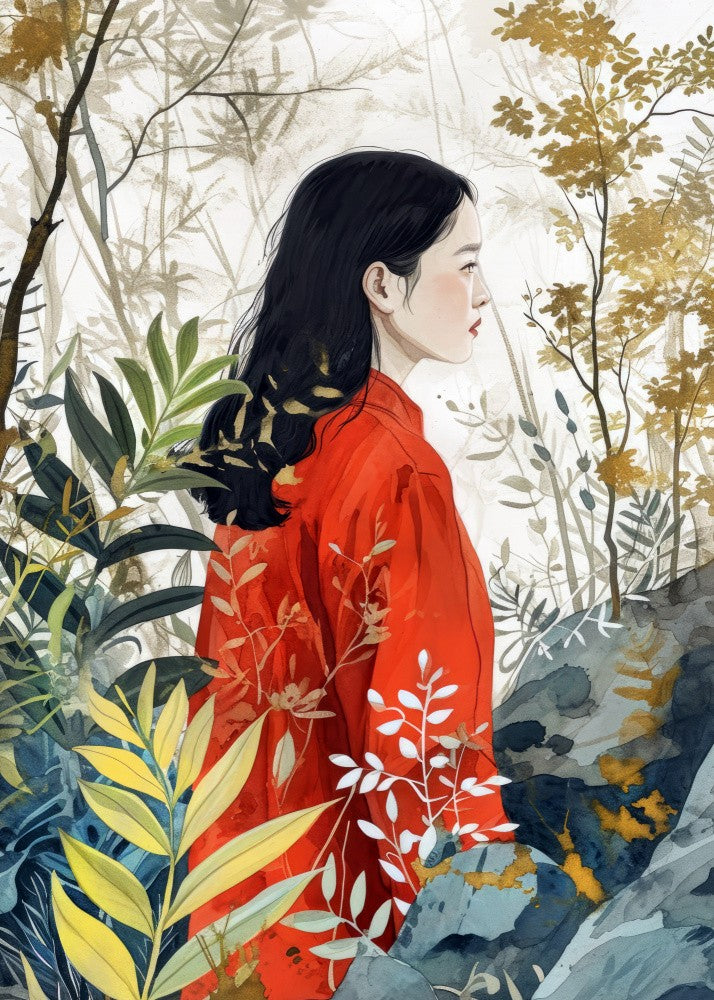 In the Forest Woman and Nature