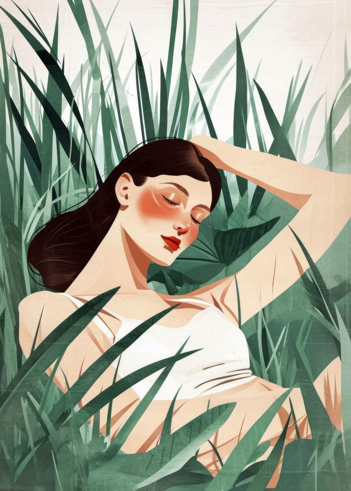 Relaxing Girl and Meadow