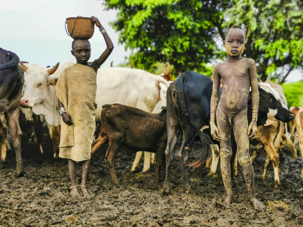 Boys from Mursi, Omo