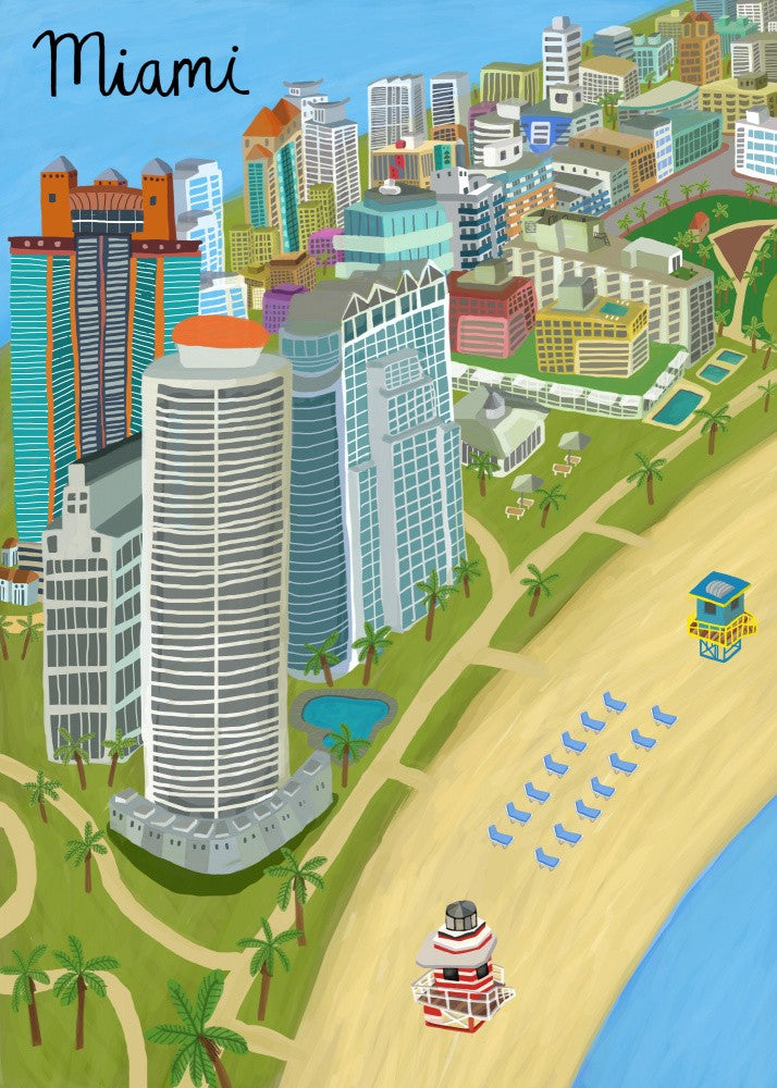 Miami Beach, Florida, USA by Artist Carla Daly