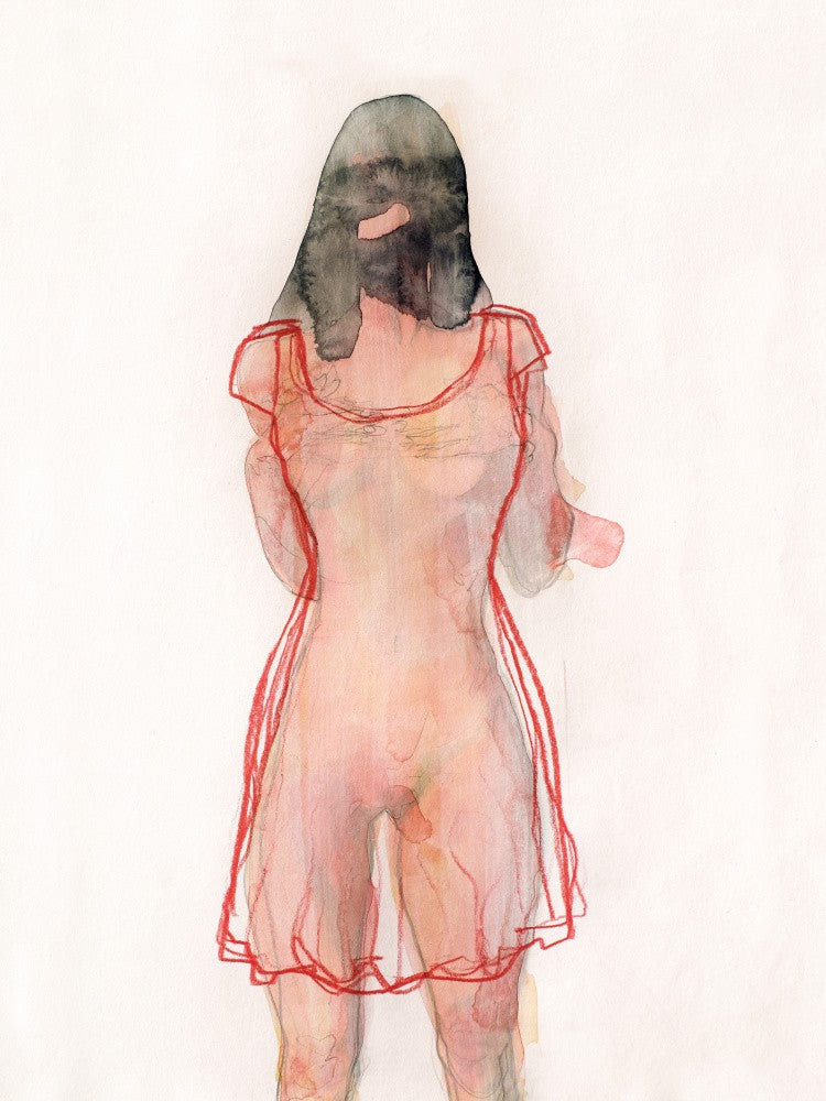 Figurenstudie (rotes Kleid)