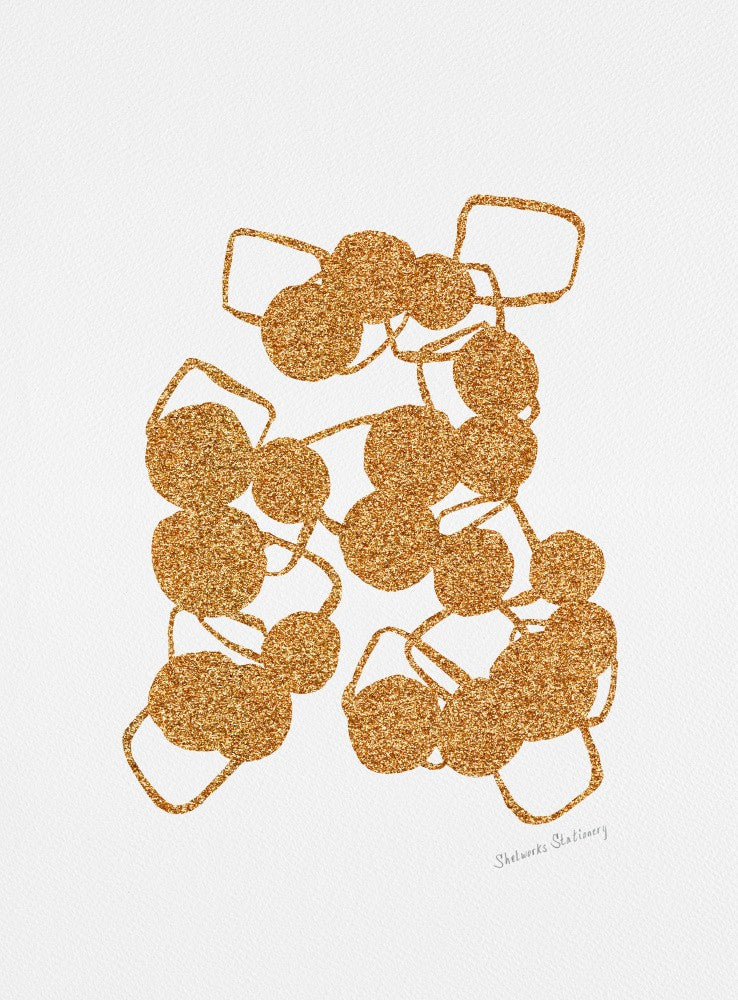 Full Copper Glitter Shapes Chain Art Print