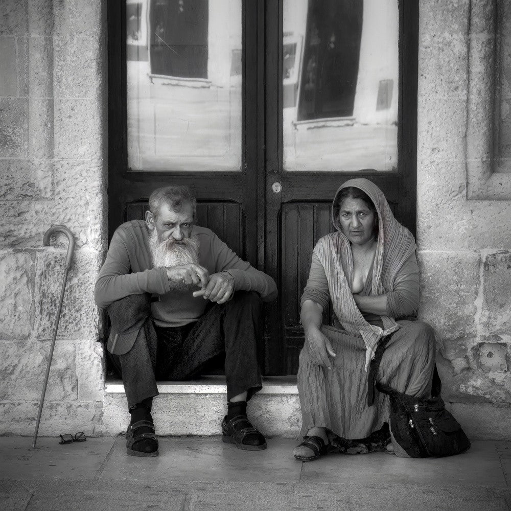 man and women resting