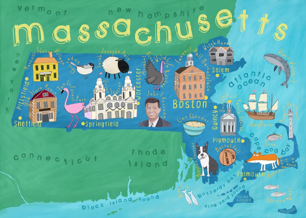Massachusetts, USA Map