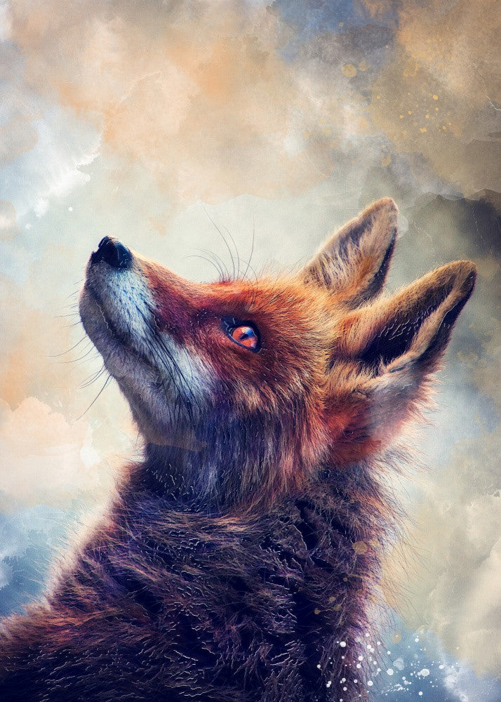 Animal Fox Watercolor Animal Art