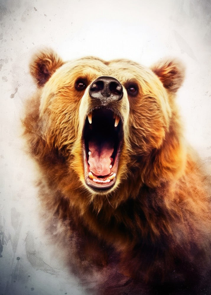 Bear Brown Watercolor Animal Art