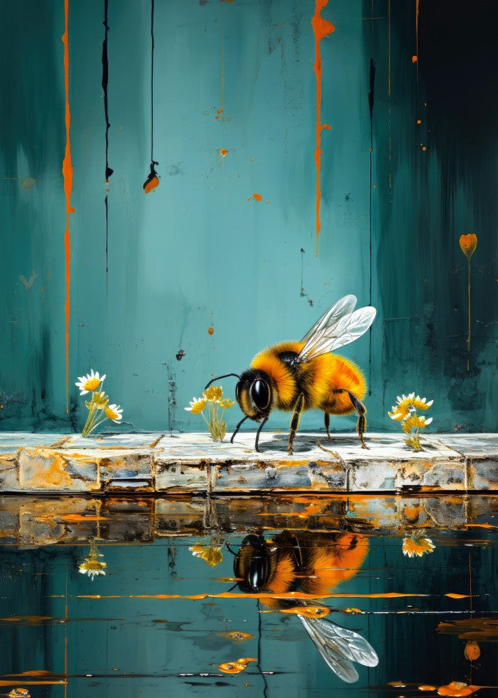 Bee Watercolor Animal Art