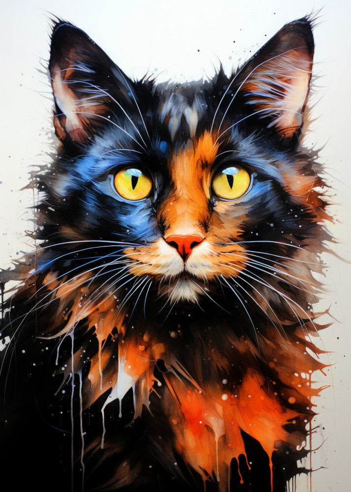 Cat Jack Watercolor Animal Art