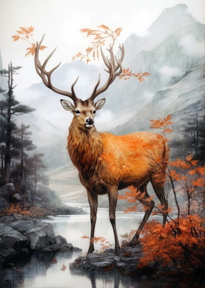 Deer Watercolor Animal Art