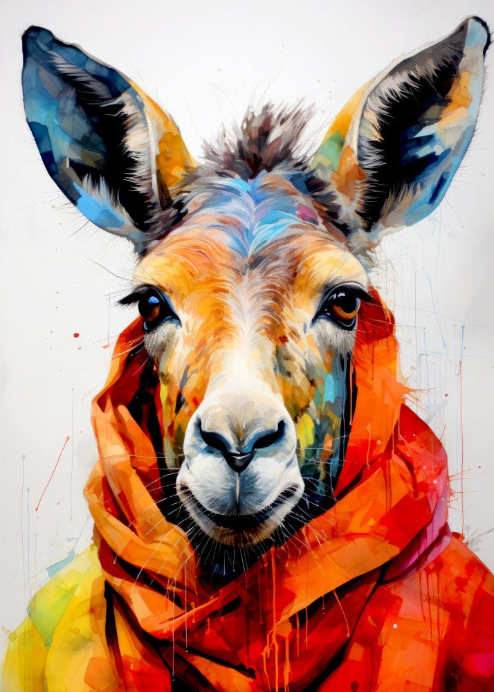 Donkey Watercolor Animal Art