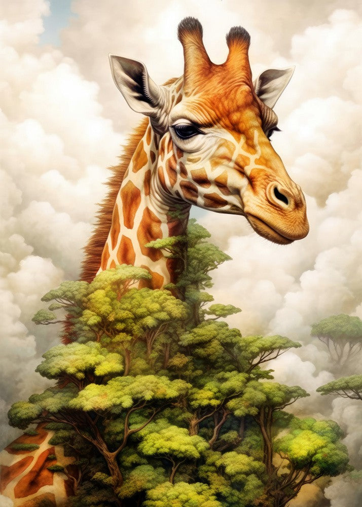 Giraffe Watercolor Animal Art