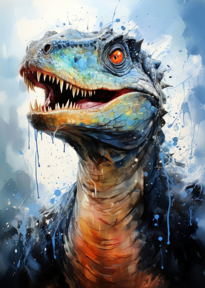 Rebbachisaurus Dinosaur Watercolor Animal Art