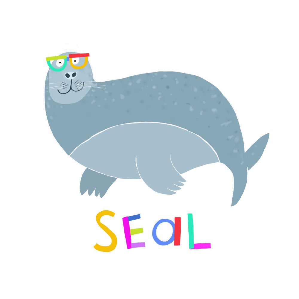 Happy Seal Wearing a Large Pair of Glasses by Carla Daly
