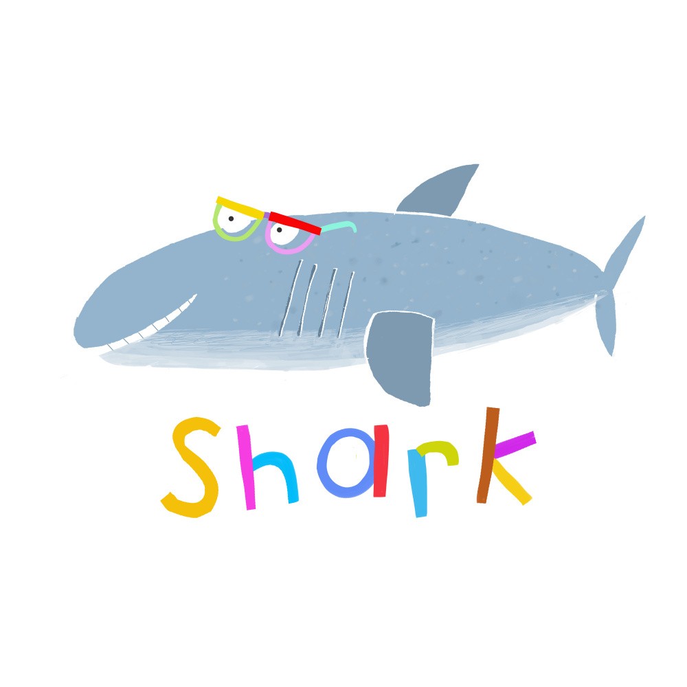 Funny Shark Wearing Glasses by Artist Carla Daly