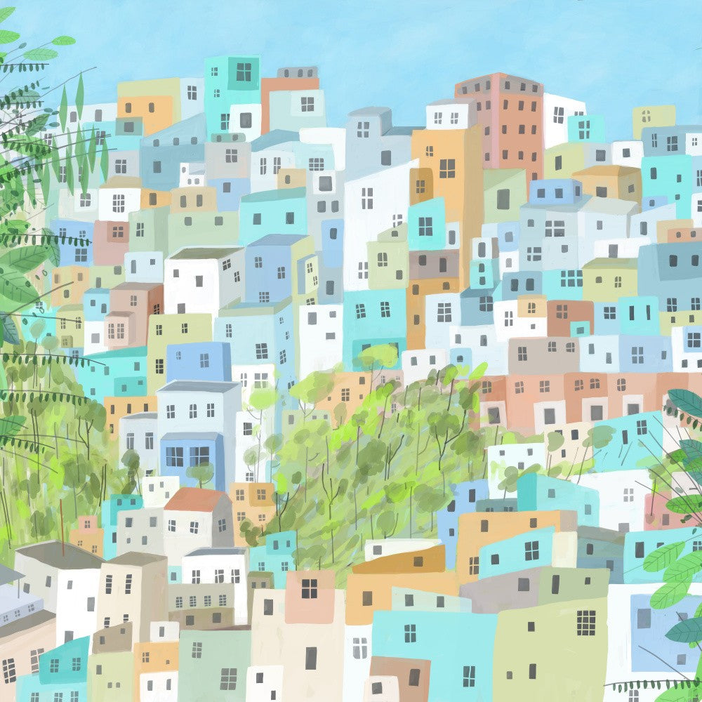View Over the Rooftops of Rio de Janeiro by Artist Carla Daly