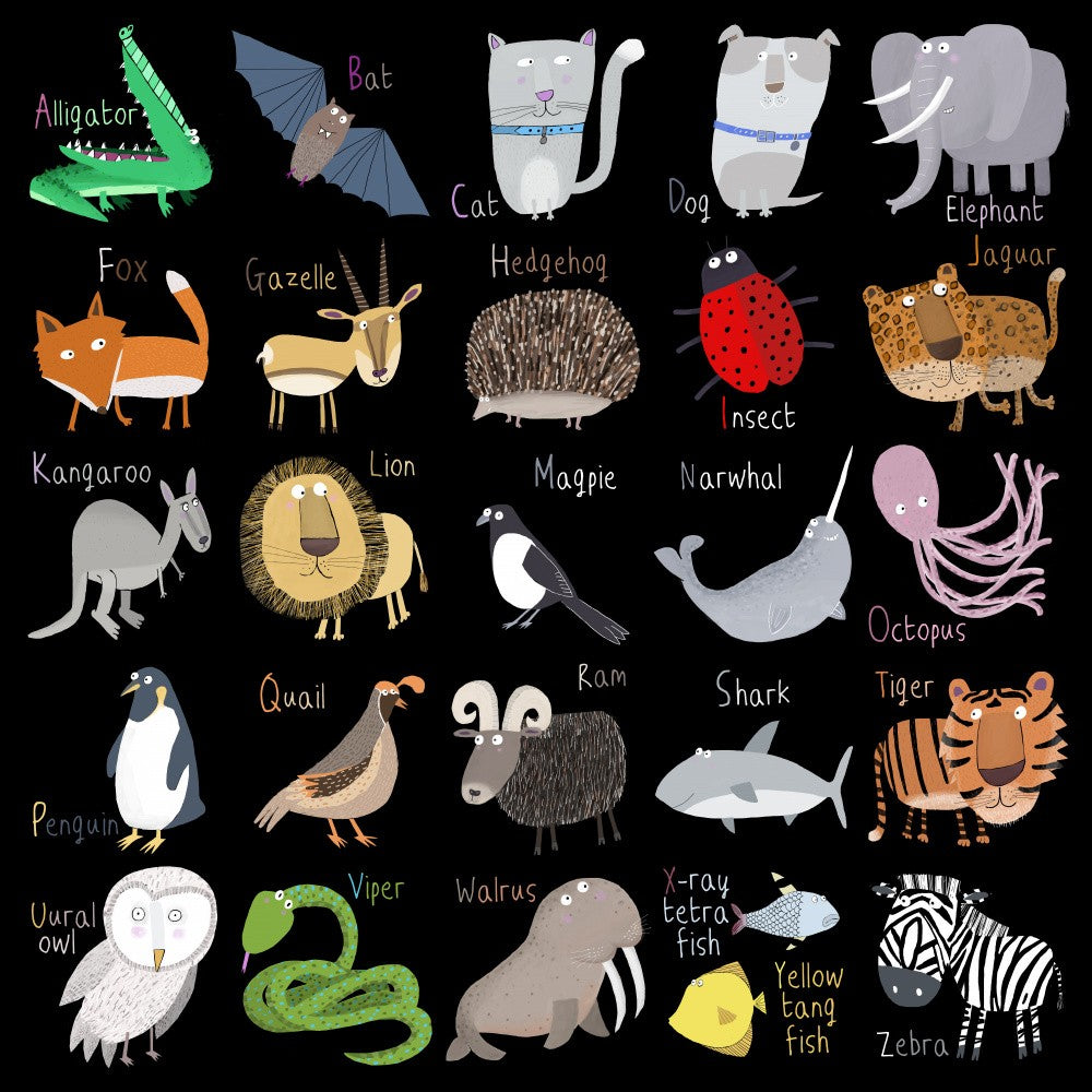 Alphabet Schwarz-Weiß