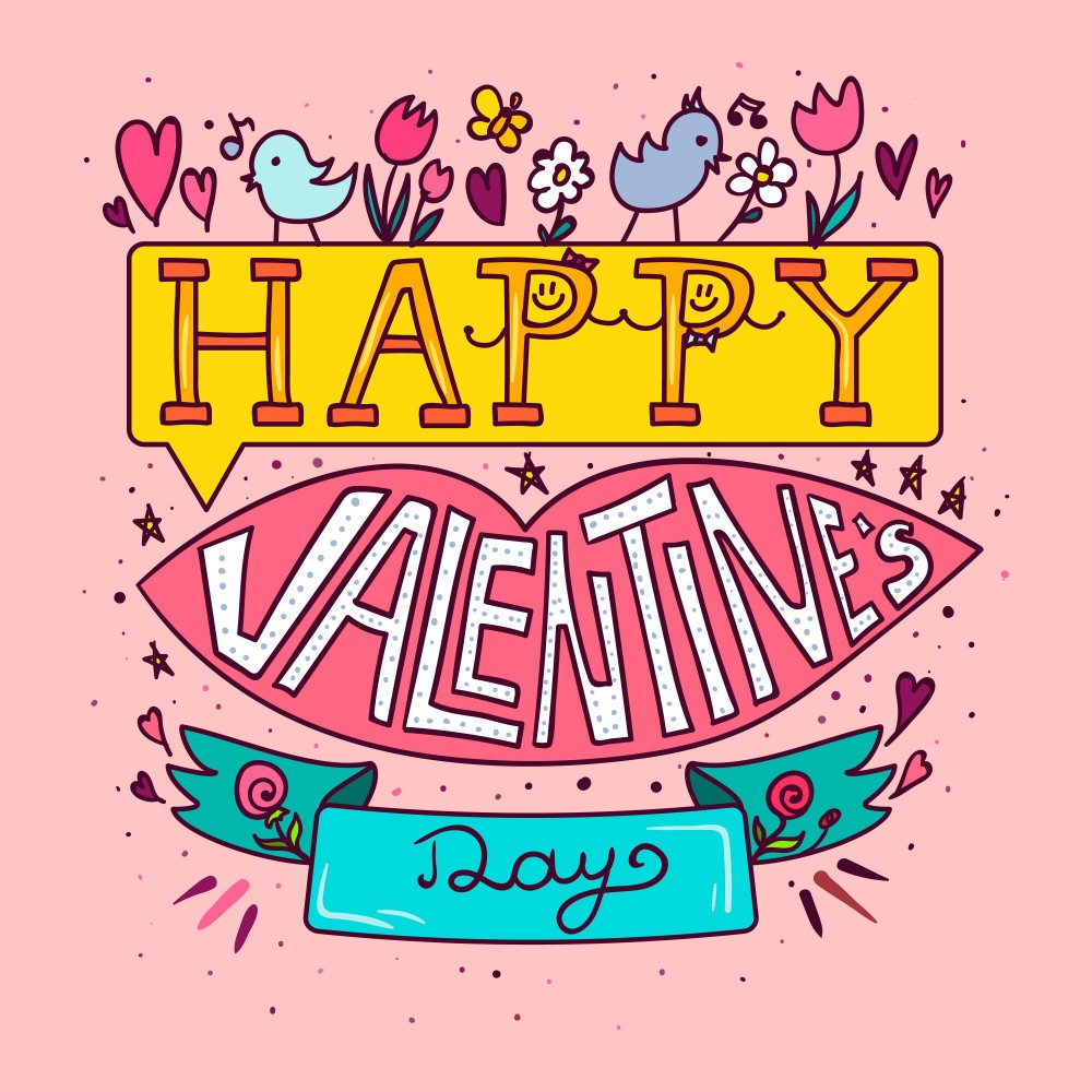 Happy Valentine Day Outline