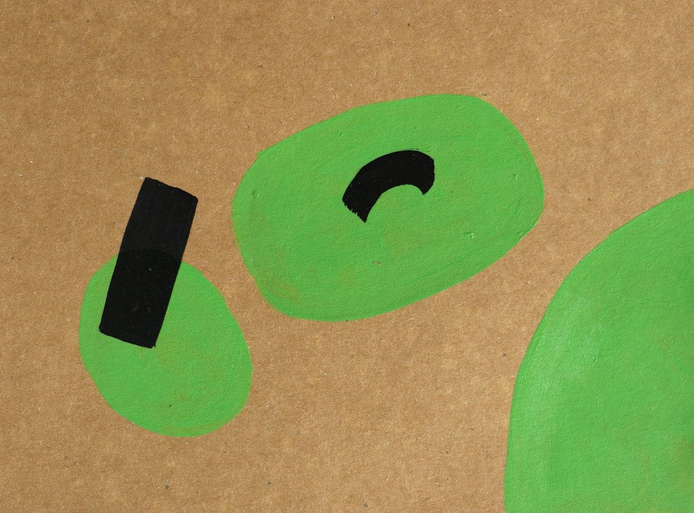 Green on Kraft Canvas