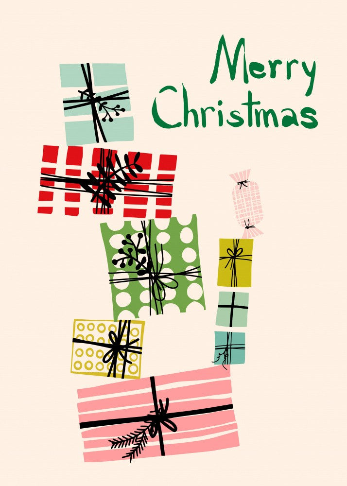 Wobbly pile of Christmas presents