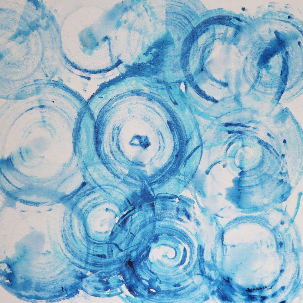 Gekräuselte blaue Kreise