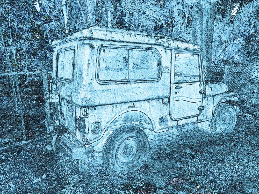 Frozen Vintage Jeep