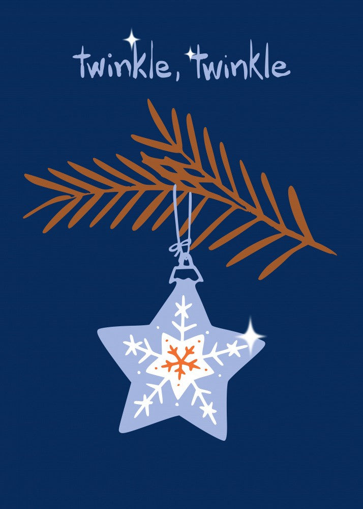 Cheerful twinkle Christmas star blue